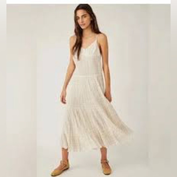 Free People Butter Yellow Maxi Dress w/ Pockets in Canvas Combo Small - Picture 2 of 11